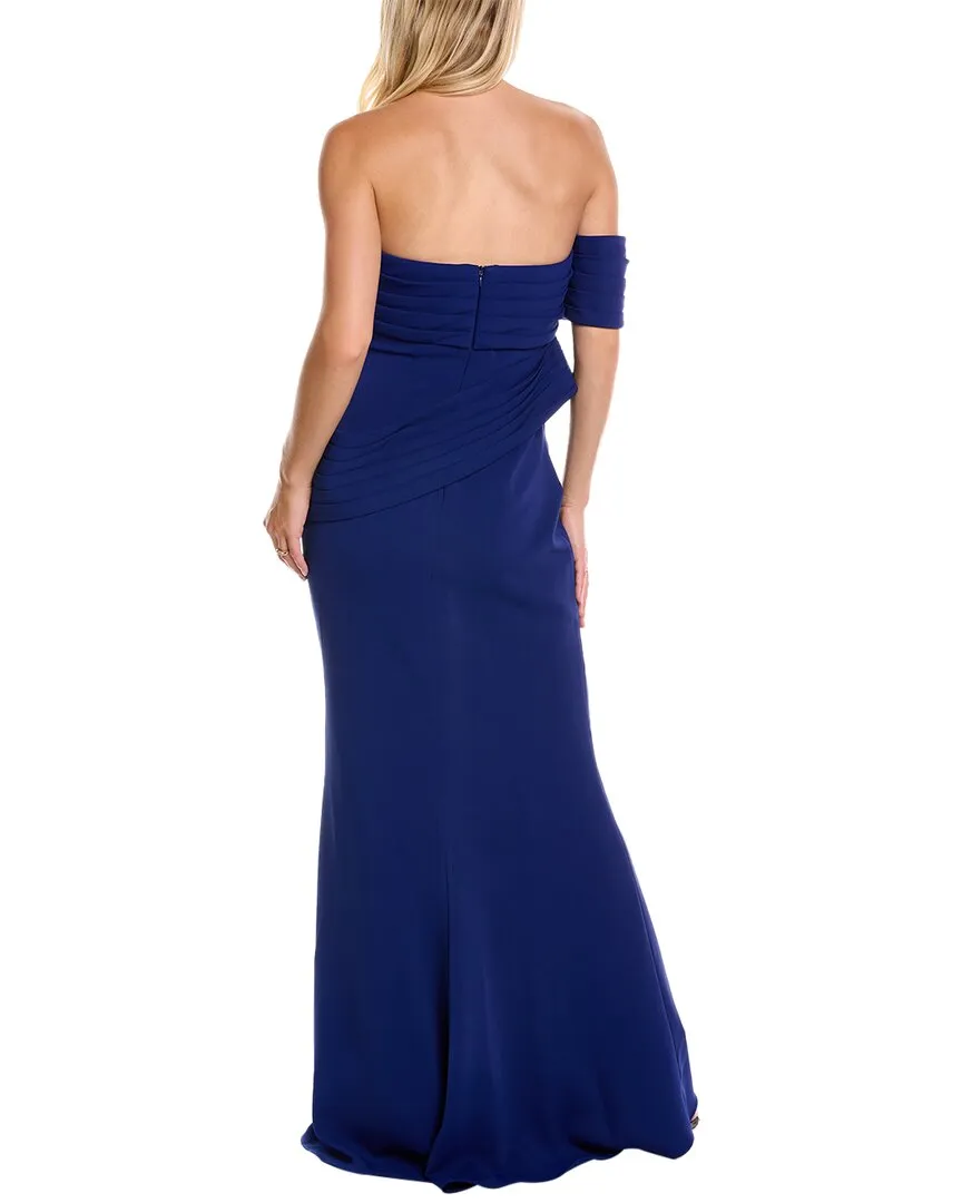Badgley Mischka One-Shoulder Gown