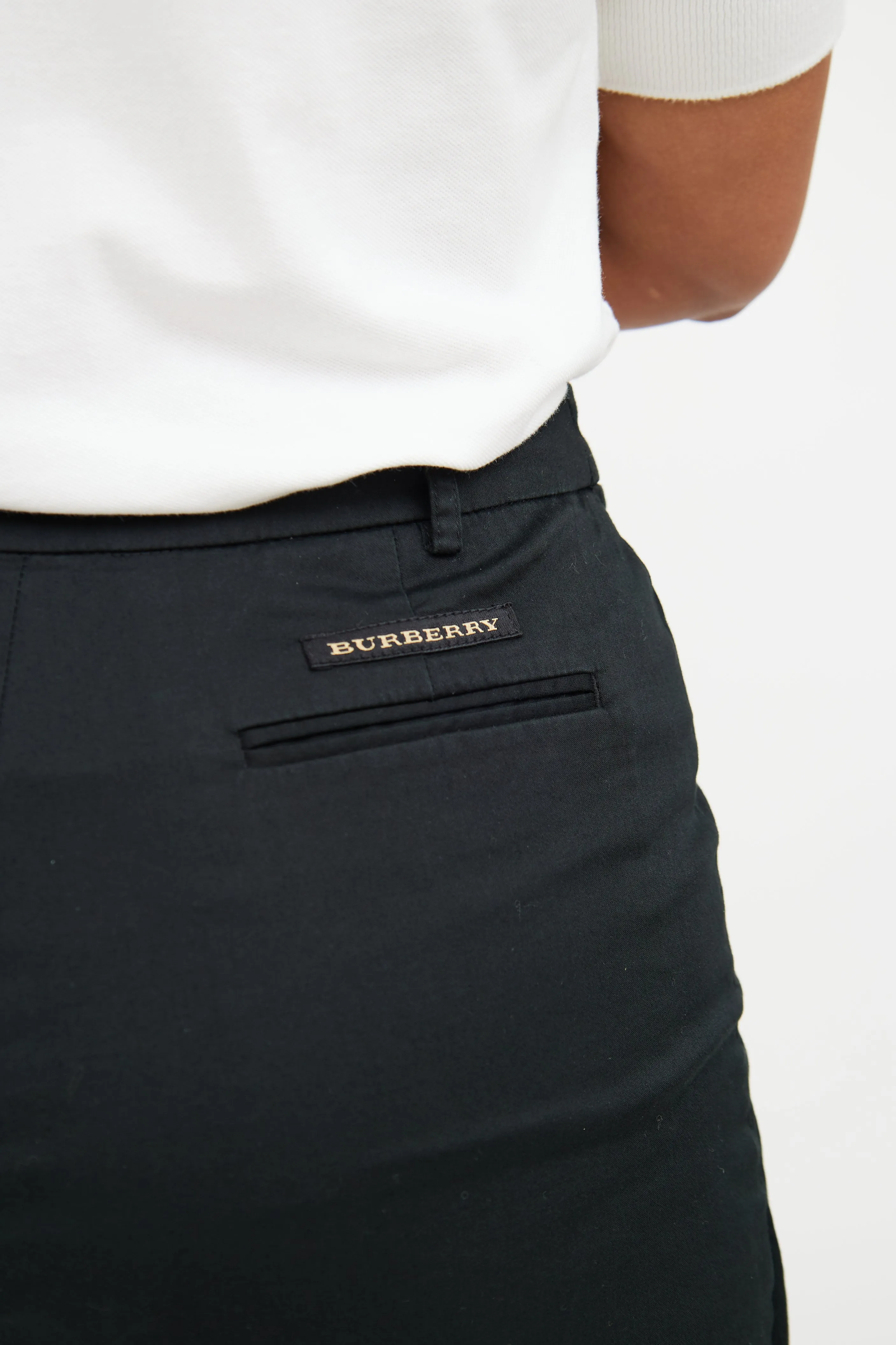 Black Golf Plaid Trim Skort