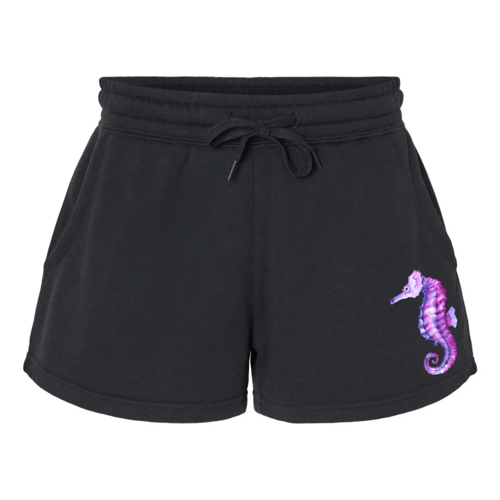 Black Tide Shorts - Purple Seahorse