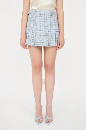 Blue & Metallic Tweed Skort