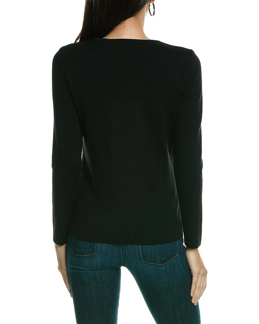 Carolina Herrera Cutout Scoop Neck Wool Sweater