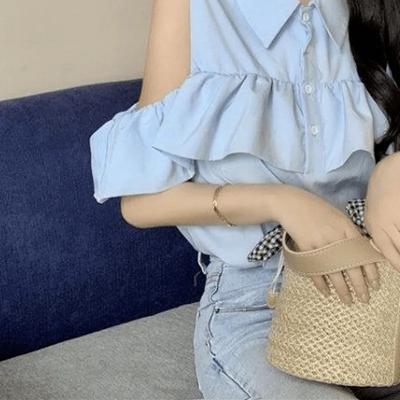 Cutout Shoulder Sleeved Shirt