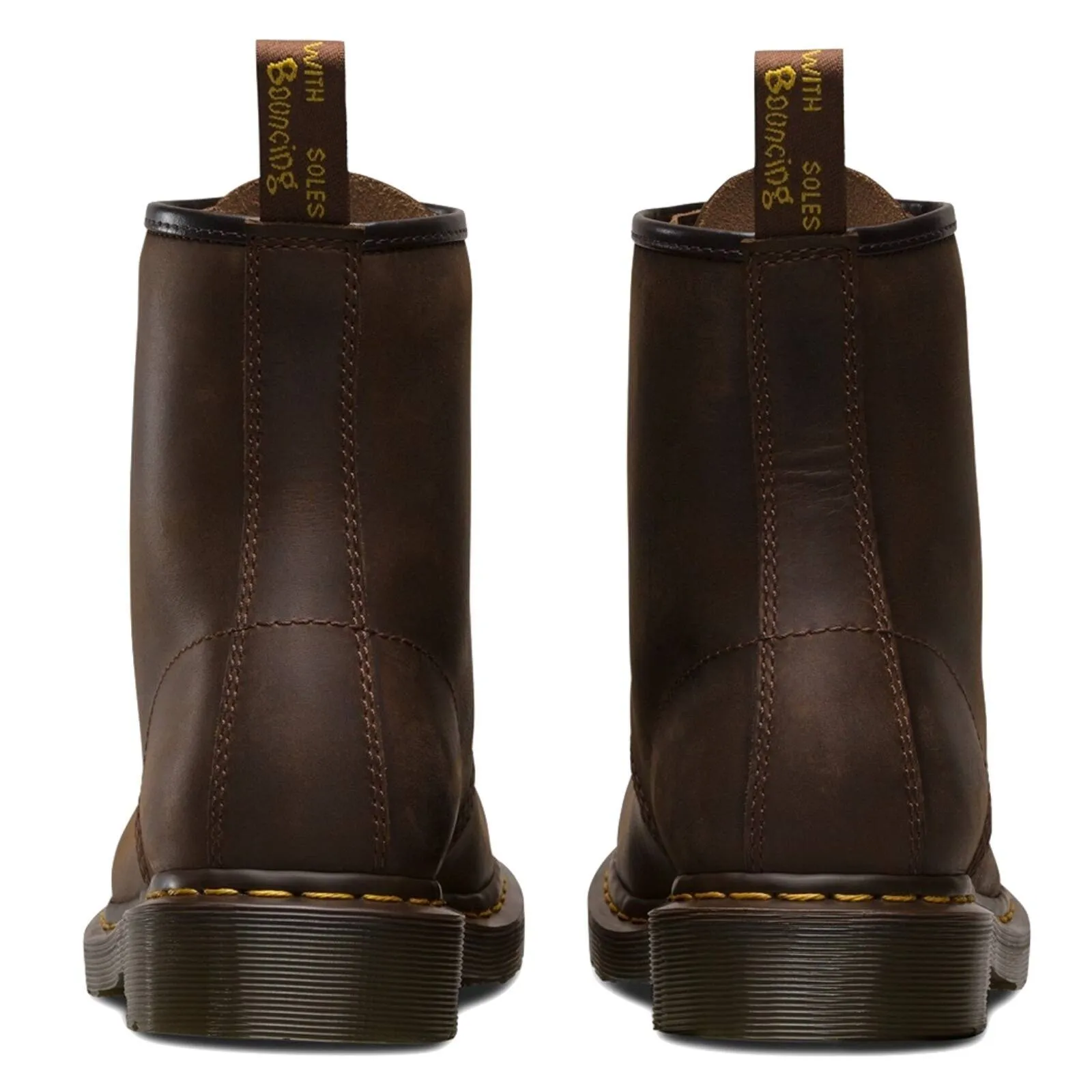 Dr. Martens 1460 8 Up Crazy Horse Leather Boots Shoes - Gaucho Brown