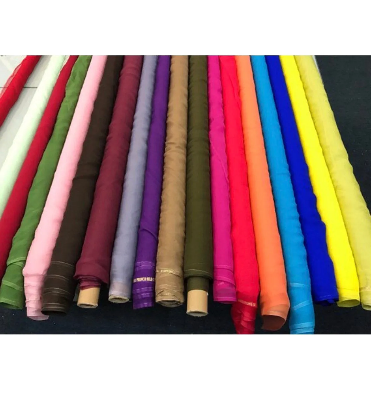 French silk chiffon 52&quot; wide   Beautiful orange color silk chiffon fabroc sold by the yard