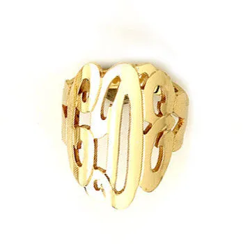 Gold Cutout Monogram Ring~3/4 Inch by Purple Mermaid Designs