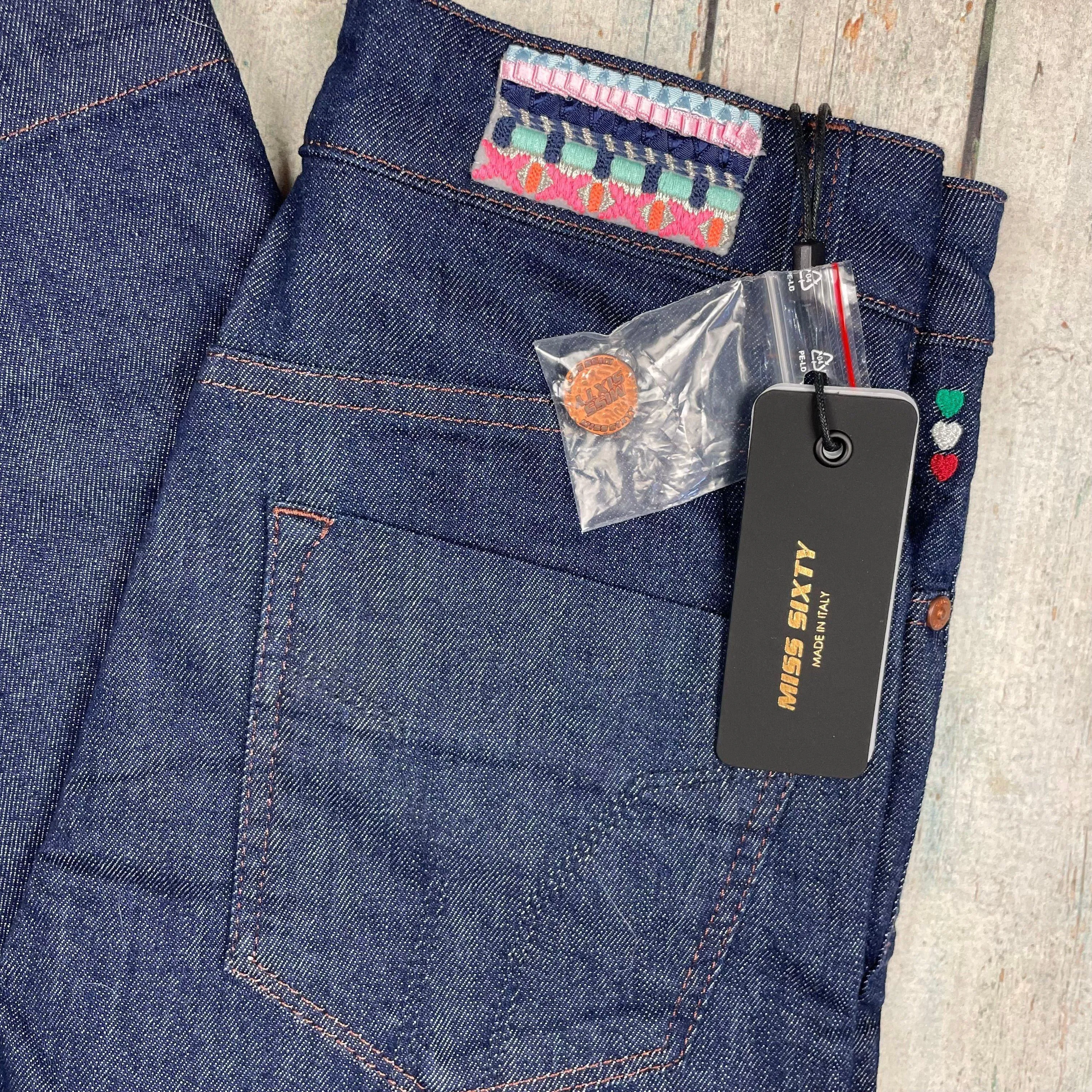NWT- Miss Sixty High Rise Cullote Gaucho Wide Leg Crop Jeans RRP $315 - Size 27