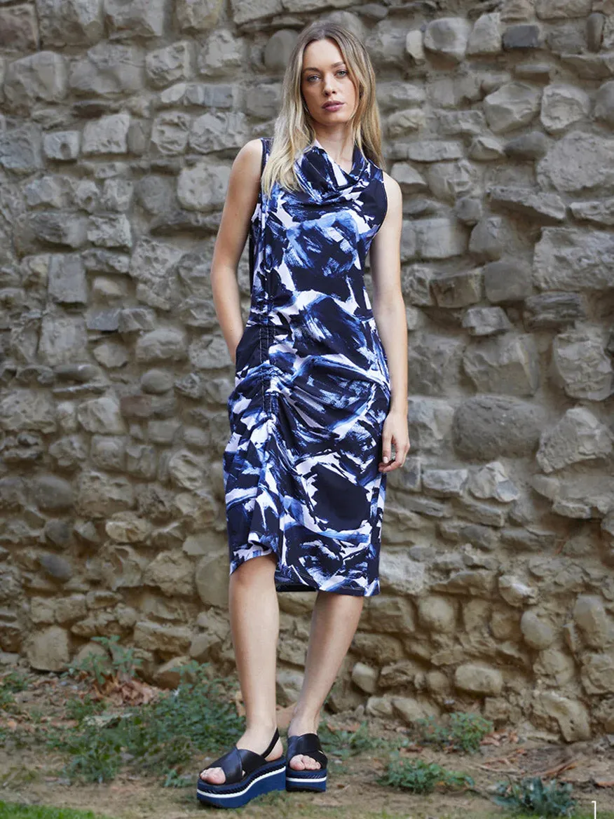 Porto Indira Ruched Dress in Shadow Shodo