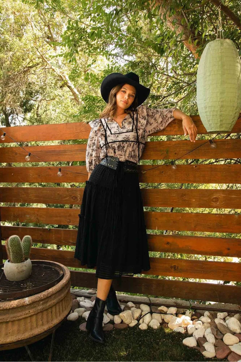 Ruffled Tie-Neck Puff Sleeve Babydoll Blouse