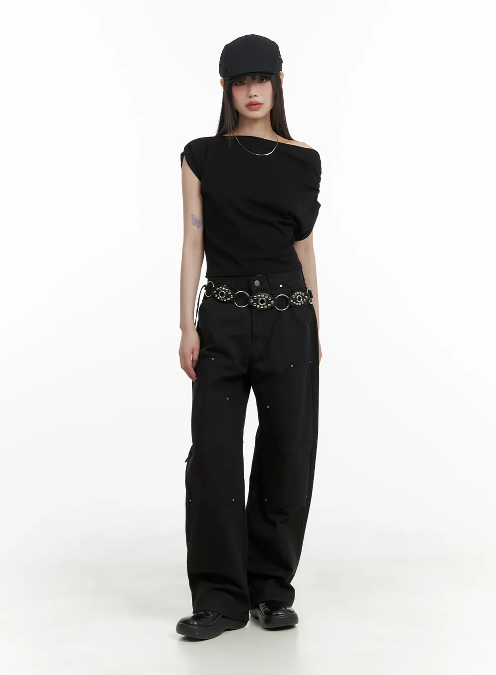 Shirred One-Shoulder Top CA419