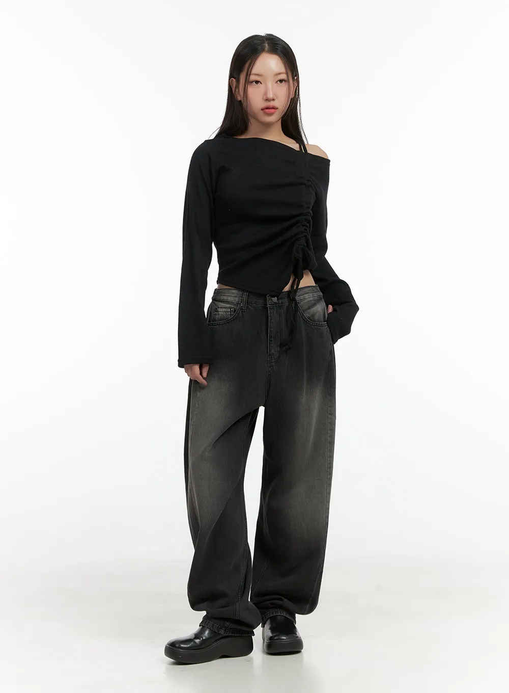 Shirred One Shoulder Top CO417