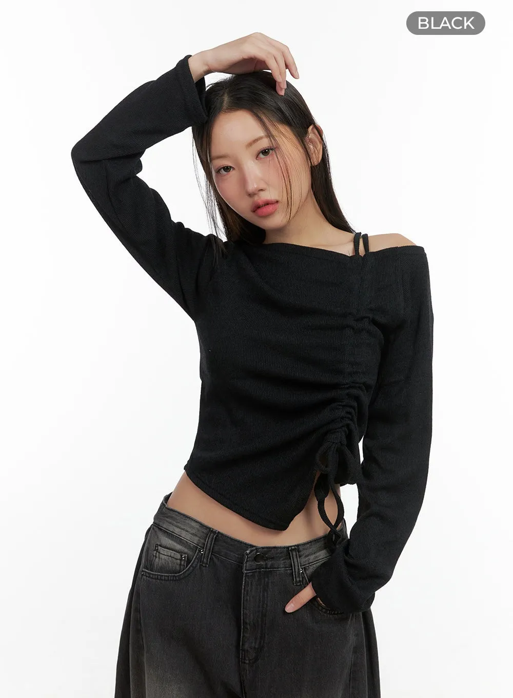 Shirred One Shoulder Top CO417