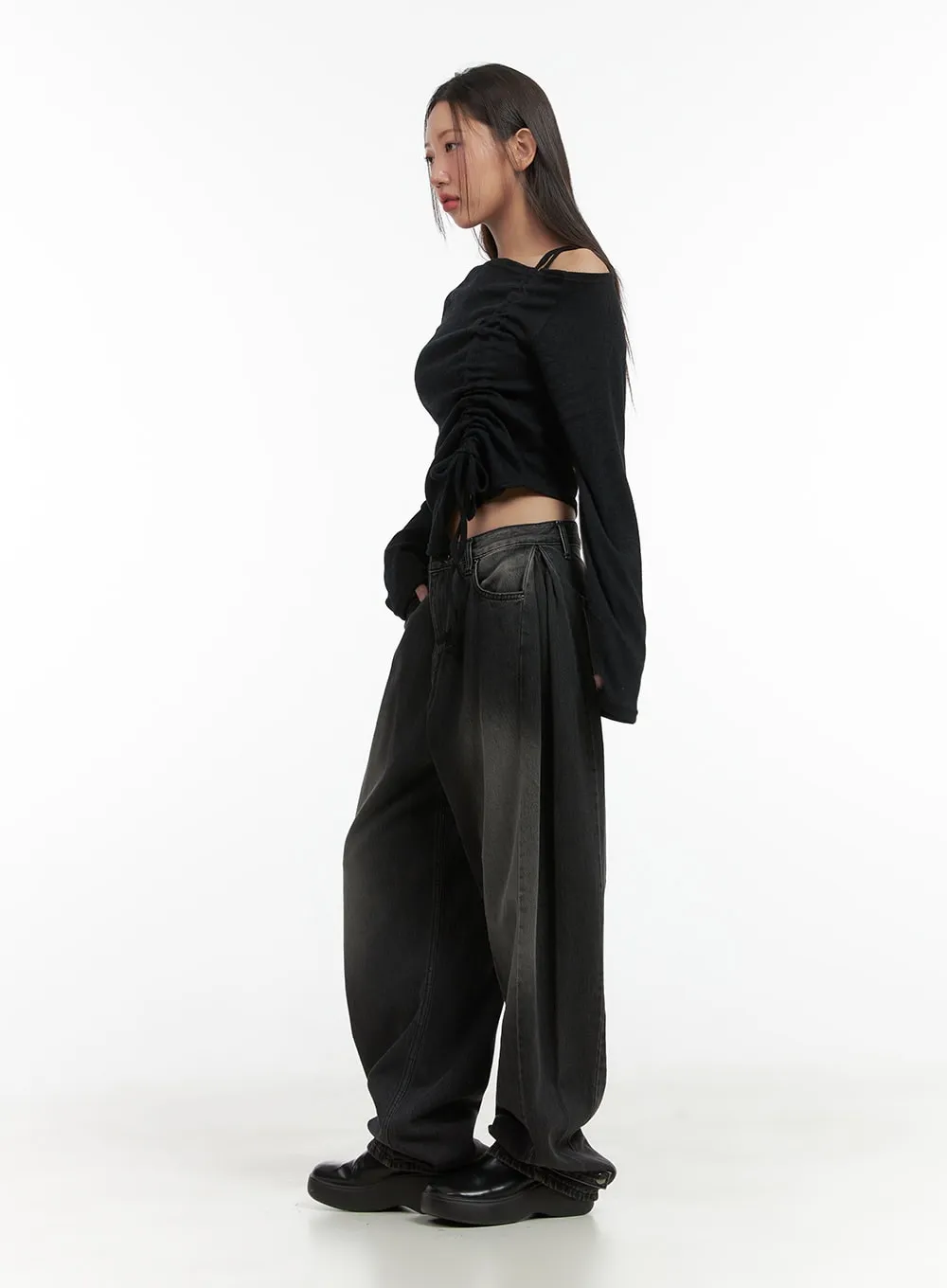 Shirred One Shoulder Top CO417
