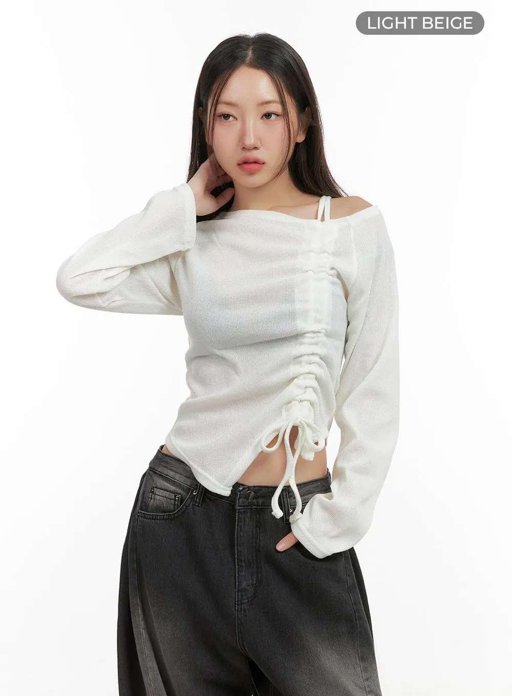 Shirred One Shoulder Top CO417