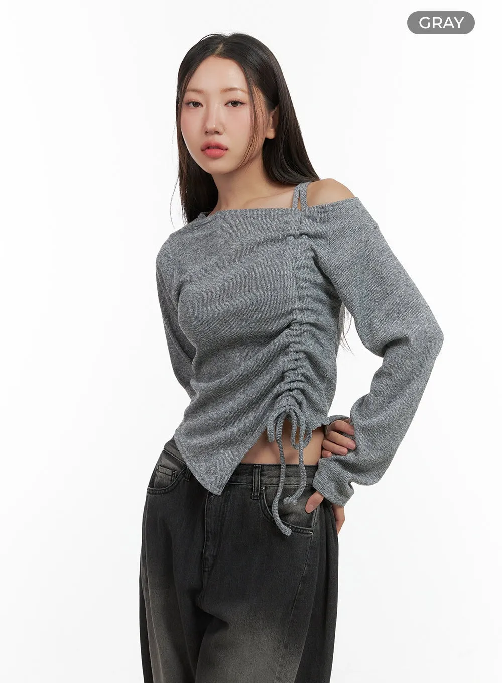 Shirred One Shoulder Top CO417