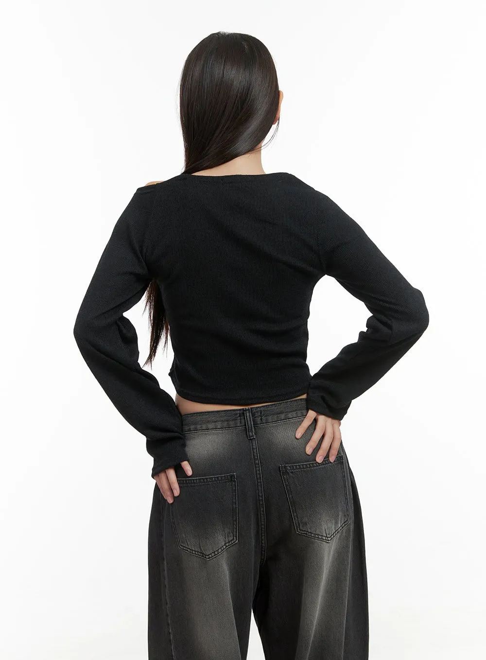 Shirred One Shoulder Top CO417