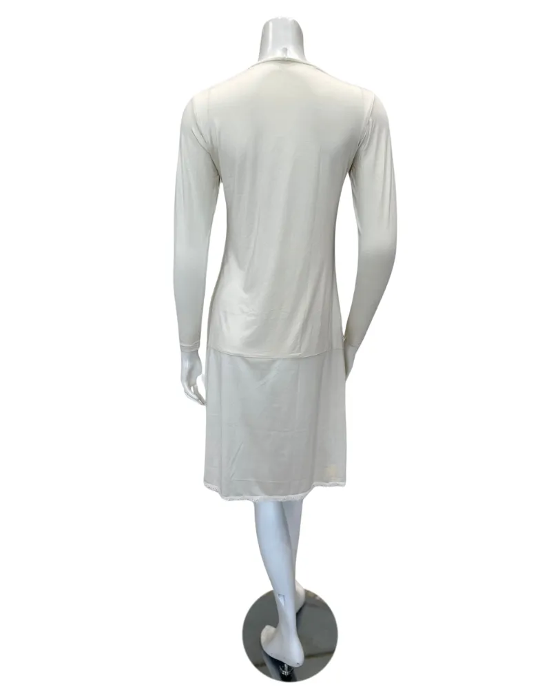 Slimit 37" Ivory/Ivory Long Sleeve Shell Slip Adjustable Neck