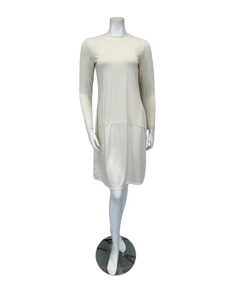 Slimit 37" Ivory/Ivory Long Sleeve Shell Slip Adjustable Neck