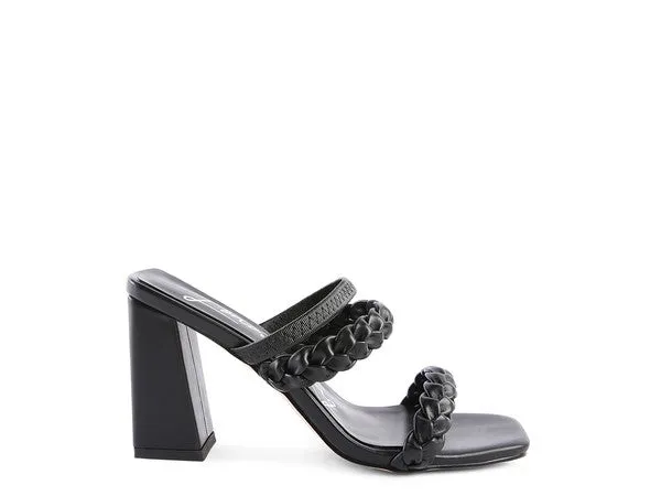 The Rag Company Arnie Braided Block Heeled Slider Sandal