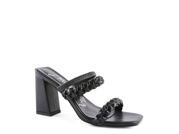 The Rag Company Arnie Braided Block Heeled Slider Sandal